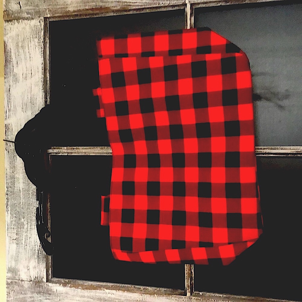Red black Buffalo check bag